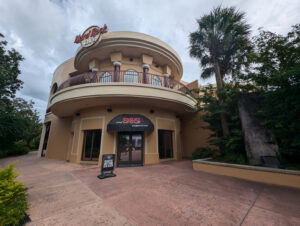 wide view of the wall section and the CBGB awning attached to the hard rock cafe