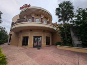 wide view of the wall section and the CBGB awning missing from the hard rock cafe